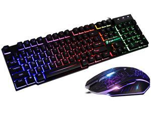 Colorlight T6 E-sport Gaming Keyboard and Mouse Mousepad Combo Mechanical Feeling Rainbow LED Backlight Emitting Character Colorlight T6 E-sport Gaming Keyboard and Mouse Mousepad Combo Mechanical Feeling Rainbow LED Backlight Emitting Character