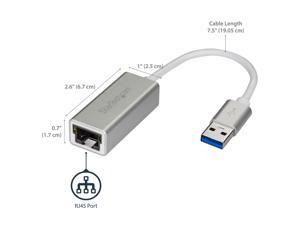 StarTech.com USB 3.0 to Gigabit Network Adapter - Silver - Sleek Aluminum Design Ideal for MacBook, Chromebook or Tablet StarTech.com USB 3.0 to Gigabit Network Adapter - Silver - Sleek Aluminum Design Ideal for MacBook, Chromebook or Tablet