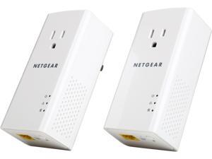 Netgear PLP1200-100PAS HomePlug AV2 MIMO AV1200 Powerline Gigabit Ethernet Adapter Kit with Pass-Thru, up to 1200Mbps