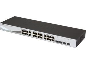 D-Link 28 Port Smart Managed Layer 2+ Gigabit Ethernet Switch with 4 Gigabit RJ45/SFP COMBO Ports (DGS-1210-28)