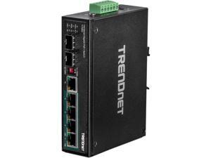 TRENDnet TI-PG62 6-Port Hardened Industrial Gigabit PoE+ DIN-Rail Switch Limited Lifetime Warranty TRENDnet TI-PG62 6-Port Hardened Industrial Gigabit PoE+ DIN-Rail Switch Limited Lifetime Warranty