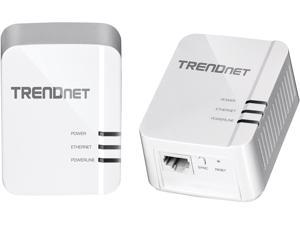 TRENDnet TPL-422E2K Powerline 1300 AV2 Adapter, IEEE 1905.1 & IEEE 1901, Gigabit Port (2-Pack)