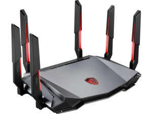 MSI RadiX AXE6600 WiFi 6E Tri-Band Gaming Router  support 2.5GHz/5GHz/6GHz, AI QoS support