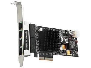 SIIG LB-GE0811-S1 1 Gbps PCI Express 2.1 (5.0 GT/s) 4-Port Gigabit Ethernet with PoE PCIe Card - Intel 350
