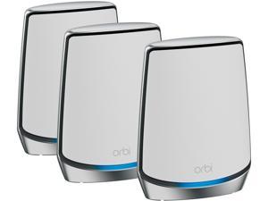NETGEAR Orbi Whole Home Tri-Band Mesh WiFi 6 System (RBK853) - Router with 2 Satellite Extenders | Coverage Up to 7,500 Sq. ft. and 60+ Devices | Tri-Band AX6000 WiFi (Up to 6Gbps)