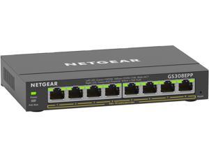 NETGEAR 8 Port PoE Gigabit Ethernet Plus Switch (GS308EPP) - with 8 x PoE+ @ 123W, Desktop/Wall Mount NETGEAR 8 Port PoE Gigabit Ethernet Plus Switch (GS308EPP) - with 8 x PoE+ @ 123W, Desktop/Wall Mount