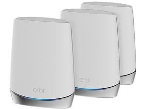 Netgear RBK753S-100CNS Orbi Tri-Band WiFi 6 Mesh System with Advanced Cyber Threat Protection,  8 Streams of WiFi 6 and Speeds up to 4.2Gbps, Router + 2 Satellite