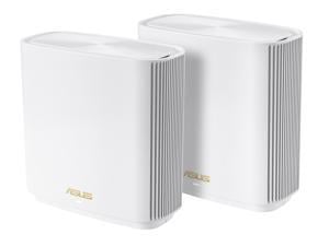 ASUS ZenWiFi AX Whole-Home Tri-band Mesh WiFi 6 System (XT8) - 2 pack, Coverage up to 5,500 sq.ft or 6+rooms, 6.6Gbps, WiFi, 3 SSIDs, life-time free network security and parental controls, 2.5G port