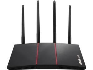 Asus RT-AX55/CA(Black) AX1800 Dual Band WiFi 6 (802.11ax) Router Supporting MU-MIMO and OFDMA technology, with AiProtection Classic Network Security, Compatible with ASUS AiMesh WiFi System