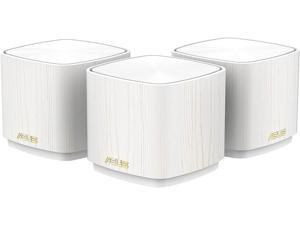 ASUS ZenWiFi AX Mini Whole Home Dual Band Mesh WiFi 6 System (XD4) - 3 Pack Special Wood Pattern, Coverage up to 4800 sq.ft & 25+ Devices, 1800Mbps, AiMesh, Parental Controls, Easy Setup