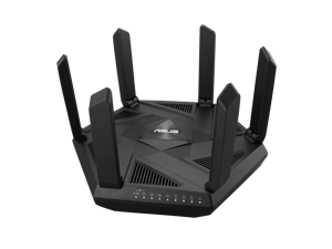 ASUS RTAXE7800 Triband WiFi 6E 80211ax Router 6GHz Band ASUS Safe Browsing Upgraded Network Security Instant Guard Builtin VPN Features Free Parental Controls 25G Port AiMesh Support