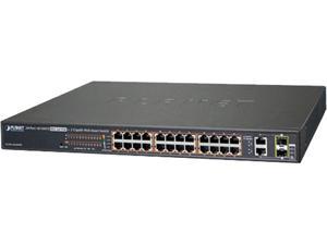Planet FGSW2624HPS4 24Port 10100TX 8023at PoE  2Port Gigabit TP  SFP Combo Web Smart Ethernet Switch  420W PoE budget