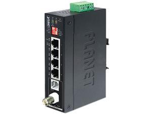 PLANET IVC234GT Unmanaged Industrial 1Port BNC  RJ11 to 4Port Gigabit Ethernet Extender