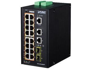 Planet IGS20160HPT Industrial 16Port 101001000T 8023at PoE  2Port 101001000T  2Port 1001000X SFP Managed Switch 40  75 degrees C