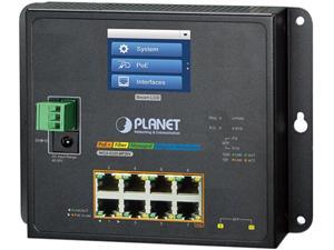 PLANET WGS52258P2SV Industrial L2 8Port 101001000T 8023at PoE  2Port 1001000X SFP Wallmount Managed Switch with LCD Touch Screen