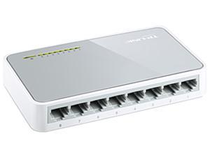 TP-Link 8 Port 10/100Mbps Fast Ethernet Switch | Desktop Ethernet Splitter | Ethernet Hub | Plug and Play | Fanless Quiet | Desktop Design | Green Technology | Unmanaged (TL-SF1008D)