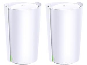 TP-Link Deco X90(2-pack) AX6600 Tri-Band Whole Home Mesh Wi-Fi System, Covers up to 6000 Sq.Ft, Replaces Routers and Extenders, AI-Driven and Smart Antennas, White