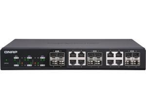 QNAP QSW-1208-8C-US 12-Port Unmanaged 10GbE Switch Twelve SFP+ with Shared Eight 10GBASE-T Ports QNAP QSW-1208-8C-US 12-Port Unmanaged 10GbE Switch Twelve SFP+ with Shared Eight 10GBASE-T Ports