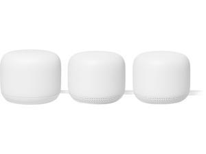 Google Nest GA00823-CA Wi-Fi Router with 2 Points - 3 Pack Snow