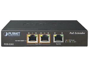 PLANET POE-E202 1-port 802.3at PoE+ to 2-port 802.3af/at Gigabit PoE Extender