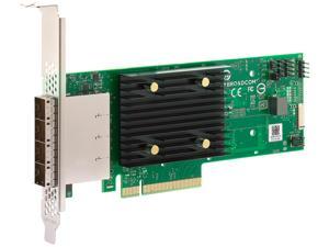 Broadcom HBA 9500-16e Tri-Mode Storage Adapter,PCIe Gen 4.0 HBA enables servers to seamlessly operate with any of the SAS, SATA or NVMe storage devices (05-50075-00)