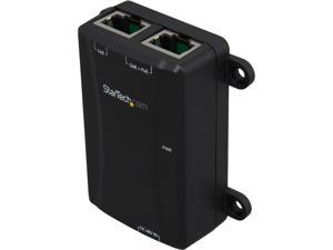 StarTech POEINJ1G 1 Port Gigabit Midspan - PoE+ Injector - 802.3at and 802.3af - Wall-Mountable Power over Ethernet Injector Adapter