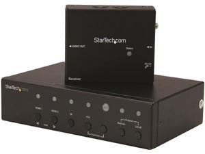StarTech STDHVHDBT Multi-Input HDBaseT Extender with Built-in Switch - DisplayPort VGA and HDMI Over CAT5 or CAT6 - Up to 4K - up to 230 ft.