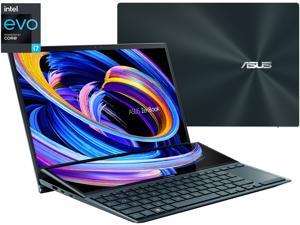 ASUS ZenBook Duo 14 UX482 14" FHD NanoEdge Touch Display, Intel Evo, Intel Core i7-1165G7 CPU, 8GB RAM, 512GB PCIe SSD, Innovative ScreenPad Plus, Windows 10 Home, Celestial Blue, UX482EA-DS71T