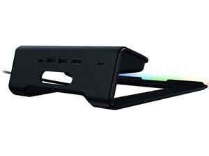 Razer Laptop Stand Chroma V2: Customizable Chroma RGB Lighting - Ergonomic Design - Anodized Aluminum Construction - 4x Port USB-C Hub - Matte Black