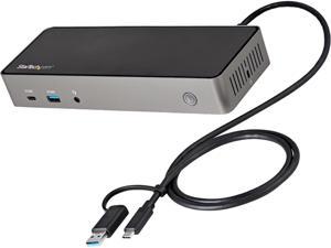 StarTech USB-C & USB-A Dock - Hybrid Universal Triple Monitor Laptop Docking Station DisplayPort & HDMI 4K 60Hz - 85W Power Delivery, 6x USB Hub, GbE, Audio - USB 3.1 Gen 2 10Gbps