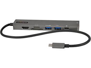 USB C Multiport Adapter, USB-C to 4K 60Hz HDMI 2.0, 100W Power Delivery Pass-through, SD/MicroSD, 2-Port USB 3.0 Hub, GbE, USB Type-C Mini Dock, 12" (30cm) Long Attached Cable - Works w/Thunderbolt 3