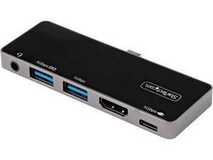 USB C Multiport Adapter, USB-C Mini Dock, USB-C to 4K 60Hz HDMI 2.0, With 100W Power Delivery Pass-Through Charging, 3-Port USB 3.0 Hub, Audio, USB Type-C Multiport Adapter - USB-C Travel Dock