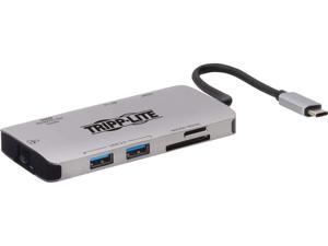 Tripp Lite Gray U442-DOCK5-GY USB-C Dock, 4K HDMI, 3x USB-A Ports, Gbe, SD Card Reader, 100W PD 3.0