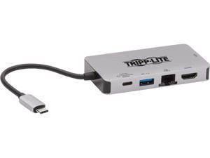 Tripp Lite Gray U442-DOCK6-GY USB-C Dual Display Dock, 4K HDMI, VGA, 2x USB-A Ports, Gbe, 100W PD 3.0