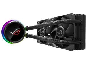 ASUS ROG Ryuo 240 RGB AIO Liquid CPU Cooler 240mm Radiator (Dual 120mm 4-pin PWM Fans) with LIVEDASH OLED Panel and FanXpert Controls, 90RC0040-M0UAY0