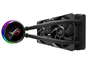 ASUS ROG Ryuo 240 RGB AIO Liquid CPU Cooler 240mm Radiator (Dual 120mm 4-pin PWM Fans) with LIVEDASH OLED Panel and FanXpert Controls, 90RC0040-M0AAY0 LGA 1700 Compatible