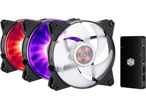 MasterFan Pro 120 mm Air Pressure RGB Fan, 3 in 1 with RGB LED Controller. MFY-P2DC-153PC-R1.