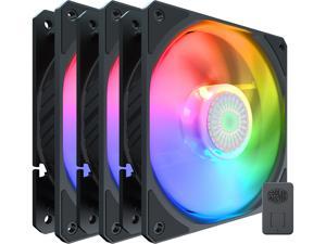 Cooler Master SickleFlow 120 V2 Addressable RGB 3 in 1 Square Frame Fan Individually Customizable LEDS Air Balance Curve Blade Design Sealed Bearing PWM Control for Computer Case  Liquid Radiator