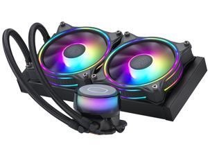 CoolerMaster MasterLiquid ML240 Illusion, Translucent Dome, 3rd Gen Dual Chamber Pump, 240 Radiator, Dual MF120 Halo for AMD Ryzen/Intel 1200/1151 Close-Loop AIO CPU Liquid Cooler LGA 1700 Compatible