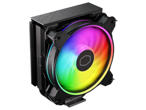 Cooler Master Hyper 212 Halo Black CPU Air Cooler, MF120 Halo² Fan, Dual Loop ARGB, Aluminum Top Cover, 4 Copper Heat Pipes, 154mm (H) for AMD Ryzen AM5/AM4, Intel LGA1700/1200 (RR-S4KK-20PA-R1)