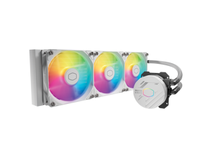 Cooler Master MasterLiquid 360L Core White 360mm Close-Loop AIO Liquid Cooler, ARGB Sync, Gen S Coldplate Pump, 120mm PWM, CryoFuze 14W/Mk, AMD Ryzen AM5/AM4, Intel LGA 1851/1700 (MLW-D36M-A18PZ-RW)