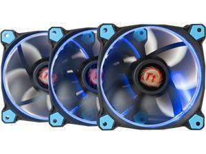 Thermaltake Riing 12 High Static Pressure 120mm Circular Ring LED Case/Radiator Fan with Anti-vibration Mounting System - Blue -  3 PKS