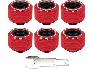 Thermaltake Pacific Red 4 Build-in O-Rings C-Pro G1/4 PETG 16mm OD Compression Fitting 6 Pack CL-W209-CU00RE-B