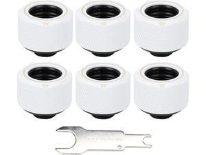 Thermaltake Pacific White 4 Build-in O-Rings C-Pro G1/4 PETG 16mm OD Compression Fitting 6 Pack CL-W211-CU00WT-B