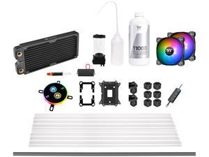 Thermaltake C240, DDC Res/Pump, 5V Motherboard Sync ARGB, Copper Radiator, PETG Hard Tube, Water Cooling Kit CL-W242-CU12SW-A, LGA 1700 Compatible