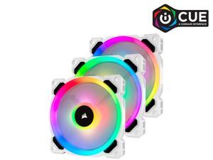 Corsair LL120 RGB 120mm Dual Light Loop RGB LED PWM Fan, 3 Fan Pack with Lighting Node PRO, White