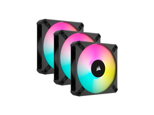 CORSAIR iCUE AF120 RGB ELITE 120mm PWM Triple Fan Kit - Eight RGB LEDs Per Fan - Included iCUE Lighting Node CORE Controller -  AirGuide Technology