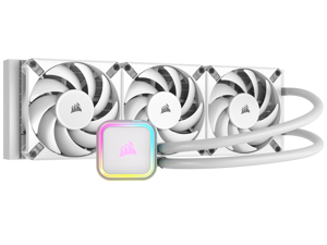 CORSAIR H150i RGB ELITE Liquid CPU Cooler - White - 16 Dynamic RGB LEDs - AF120 ELITE PWM Fans - Intel LGA 1851/1700/1200/2066 & AMD AM5/AM4 Sockets Compatible