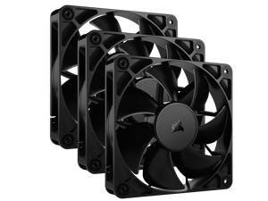 CORSAIR RS120 PWM 120mm Fans Triple Pack - Simplified Control - Daisy-Chain 4-Pin PWM Connection - Concentrated AirGuide Cooling - Magnetic Dome Bearing