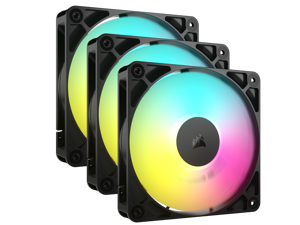CORSAIR RS120 ARGB PWM 120mm Fans Triple Pack - Simplified Control - Daisy-Chain 4-Pin PWM and +5V ARGB Connections - Concentrated AirGuide Cooling - Magnetic Dome Bearing